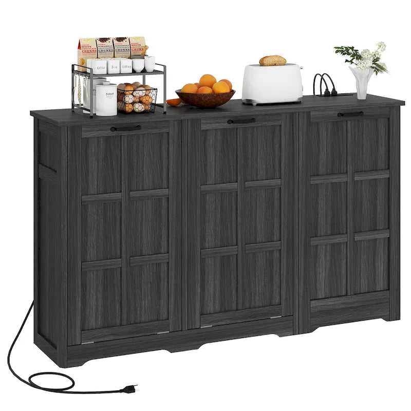 Îlot de cuisine avec double poubelle basculante et rangements-18