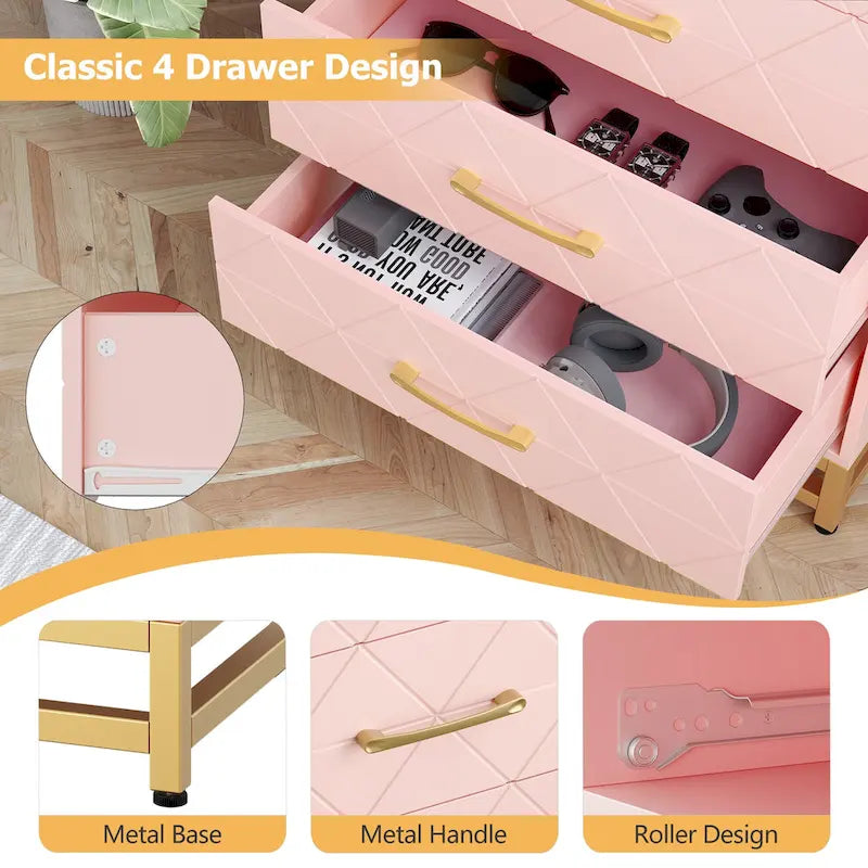 Commode pour chambre à coucher avec 4 tiroirs-3
