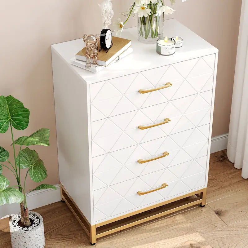 Commode pour chambre à coucher avec 4 tiroirs-5