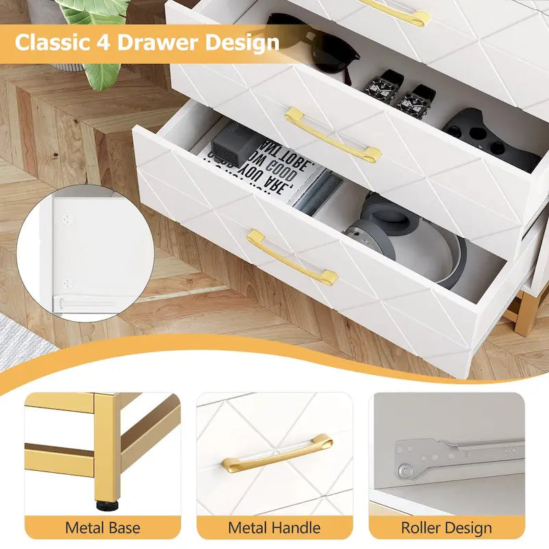 Commode pour chambre à coucher avec 4 tiroirs-7
