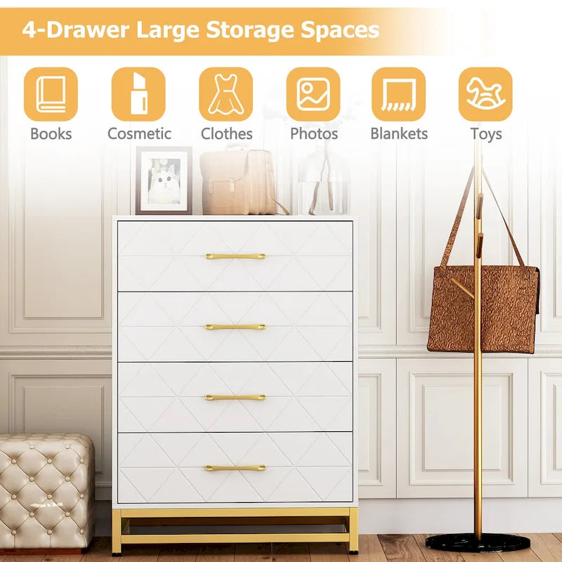 Commode pour chambre à coucher avec 4 tiroirs-8