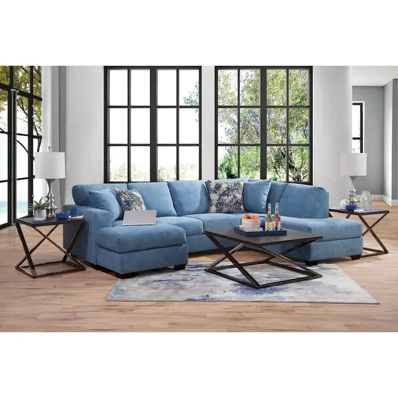 Canapé d'angle en forme de U American Furniture Classics Bluebell modèle A414V5-K2 avec 4 coussins décoratifs-5