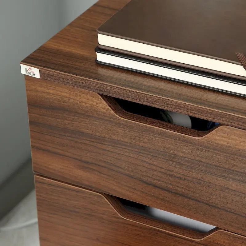 Meuble de rangement de bureau à 3 tiroirs, à glisser sous un bureau, avec roulettes, aspect bois brun-8