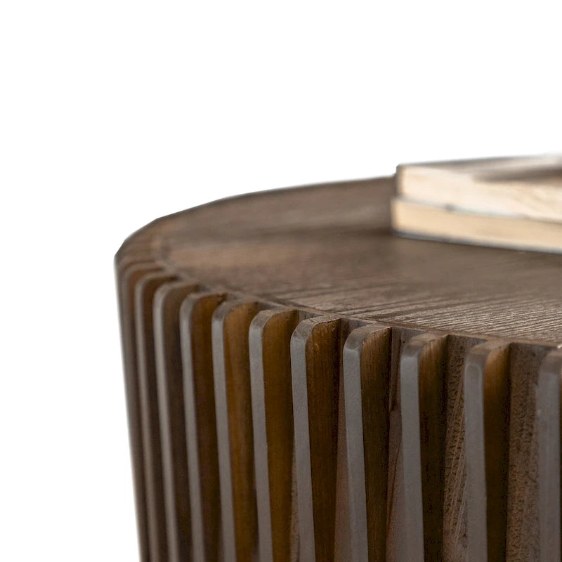 Ensemble de 2 tables basses avec motif texturé vertical en relief pour salon-12