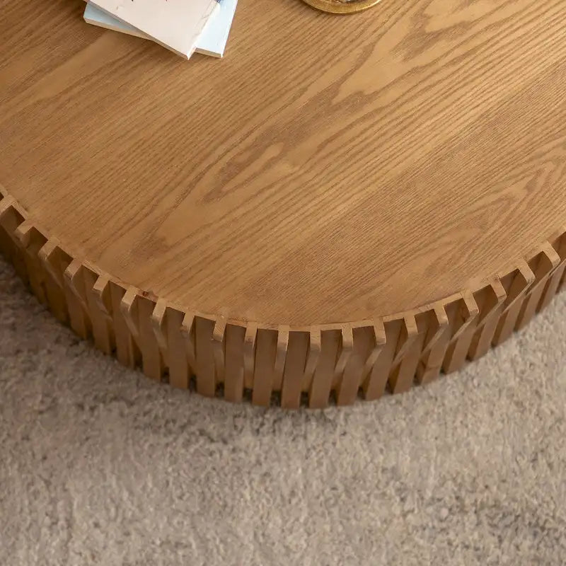 Ensemble de 2 tables basses avec motif texturé vertical en relief pour salon-25