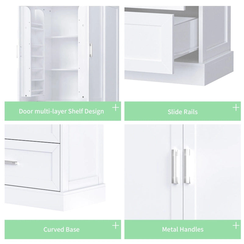 Armoire de rangement haute pour salle de bain, meuble à deux portes et tiroirs, étagère réglable, panneau en MDF-16